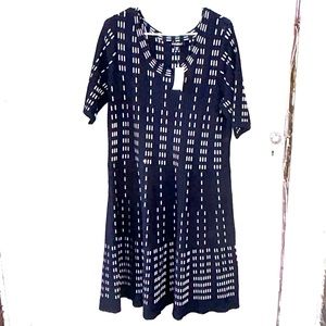 NWT ROZ & ALI Blue and White T-Shirt Dress